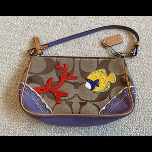 Coach Limited Edition Fish Appliqué Wristlet Bag